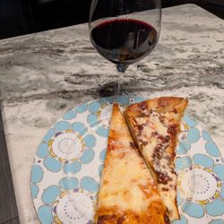 1/2 cheese and 1/2 Meatzza slice+ glass of Josh= Dinner