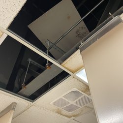 Martins Food Market - Yes - the roof leaks but this bathroom is always filthy, the floors and walls are not thoroughly cleaned EVER!
