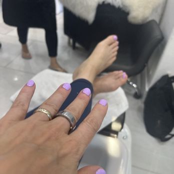 Nail Bar - Mountain View - Lavender short mani pedi - Nail Salons Near Me - Mountain View, California