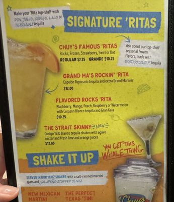 Menu photo 2 Chuy's San Antonio, TX