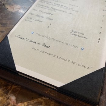 Hyatt Centric Park City - Read the bottom of the menu - Ski Resorts Near Me - Park City, Utah
