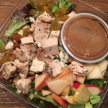 Salad and Go - Mixed greens and apple with chicken and dressing on side. - Salad Near Me - Surprise, Arizona Salad and Go - Mixed greens and apple with chicken and dressing on side. - Salad Near Me - Surprise, Arizona