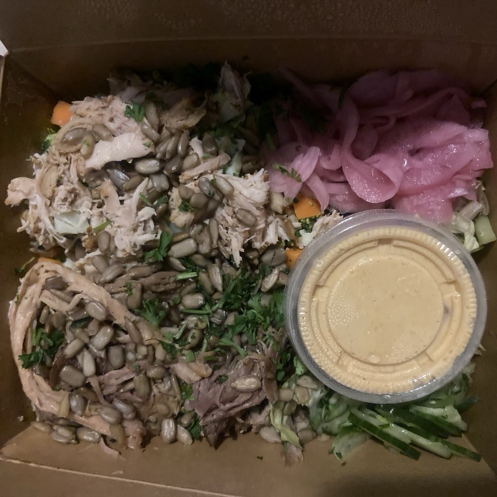 Mixed bowl with Slow Roasted Pork Shoulder Mixed bowl with Slow Roasted Pork Shoulder