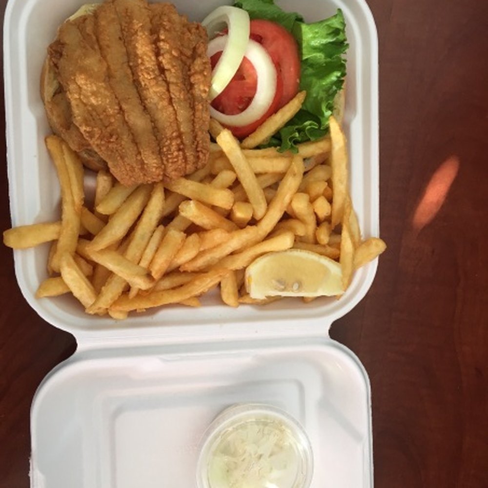 West Boylston Seafood - Fish sandwich with fried and coleslaw.  Yum! - Seafood Markets Near Me - West Boylston, Massachusetts