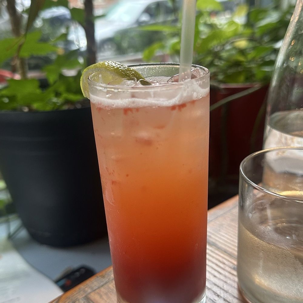 Peaches Grand - Strawberry basil mocktail - Seafood Near Me - Brooklyn, New York Peaches Grand - Strawberry basil mocktail - Seafood Near Me - Brooklyn, New York