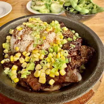 MiMi's Kitchen - Sizzling Korean Style BBQ Beef Rice, Edamame, & Cucumbers - Asian Fusion Near Me - San Jose, California MiMi's Kitchen - Sizzling Korean Style BBQ Beef Rice, Edamame, & Cucumbers - Asian Fusion Near Me - San Jose, California