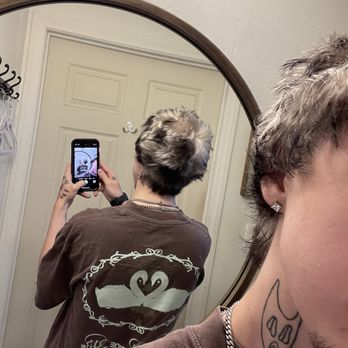 Liberated Salon - Back of my hair after cut, bleach, dye and style - Hair Salons Near Me - Los Angeles, California