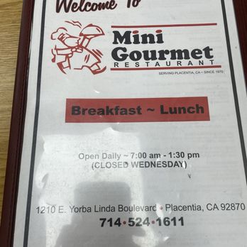 The Mini Gourmet - Menu - Breakfast & Brunch Near Me - Placentia, California The Mini Gourmet - Menu - Breakfast & Brunch Near Me - Placentia, California