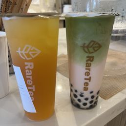 Mango Green Tea and Rose Matcha Latte