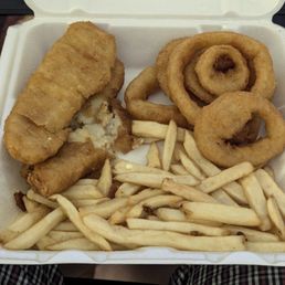 Fish & Chips, with onion rings