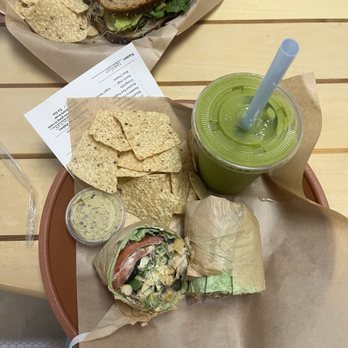 Pure Healing Foods - wrap combo with green machine smoothie - Health Markets Near Me - Ridgecrest, California