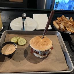 Bacon cheeseburger, fries, come back sauce and Dewey swish pants hazy ipa. Bacon cheeseburger, fries, come back sauce and Dewey swish pants hazy ipa.