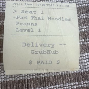 Chili Thai Restaurant - Receipt - Thai Near Me - University Place, Washington Chili Thai Restaurant - Receipt - Thai Near Me - University Place, Washington