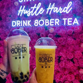 Bober Tea & Coffee - Mung Bean Pandan Latte and Supreme Mango Green Tea - Coffee & Tea Near Me - Martinez, California