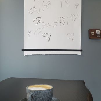 Sugar Tree Cafe - My latte with words for the day - Cafes Near Me - Nutley, New Jersey