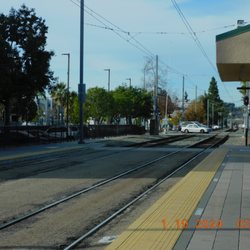 La Mesa Boulevard Trolley Station - With the many streets that cross over the tracks they have a way of flooding and the platforms they have no drain.
