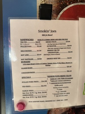 Menu photo 2 Smokin' Joe's BBQ Redding, CA Menu photo 2 Smokin' Joe's BBQ Redding, CA