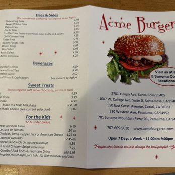 Acme Burger - Burgers Near Me - Cotati, California Acme Burger - Burgers Near Me - Cotati, California