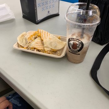 Coffee Nutzz - Frappuccino and huge quesadilla with chicken. - Bubble Tea Near Me - Rialto, California Coffee Nutzz - Frappuccino and huge quesadilla with chicken. - Bubble Tea Near Me - Rialto, California