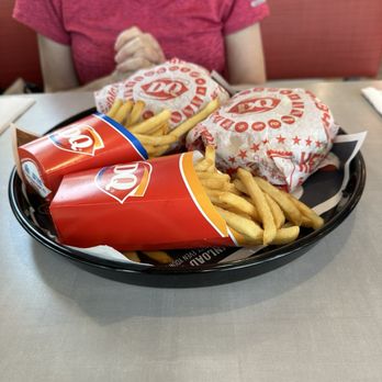Dairy Queen - Picture of the unwrapped DQ Dude, DQ Original Cheeseburger combo's with Fries. - Burgers Near Me - Austin, Texas