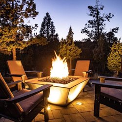 Organicscapes - Custom fire feature with landscape lighting
