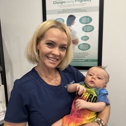 Inwood Chiropractic and Wellness Center - Dr. Caley and her littlest patient of the day.