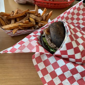 Wholly Cow - Fitcross burger and sweet potato fries - Burgers Near Me - Austin, Texas