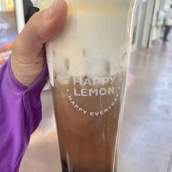 Happy Lemon - Grand Bazaar - Black Tea w/Salted Crema + boba, 50% sweet - Bubble Tea Near Me - Las Vegas, Nevada