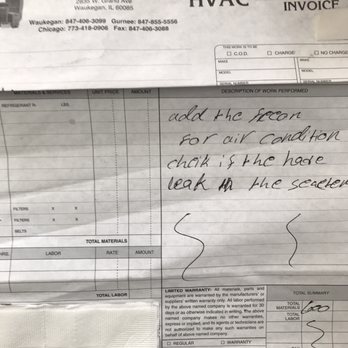 Dana Heating, Cooling & Supply - Service Invoice. - Heating & Air Conditioning/HVAC Near Me - Waukegan, Illinois Dana Heating, Cooling & Supply - Service Invoice. - Heating & Air Conditioning/HVAC Near Me - Waukegan, Illinois