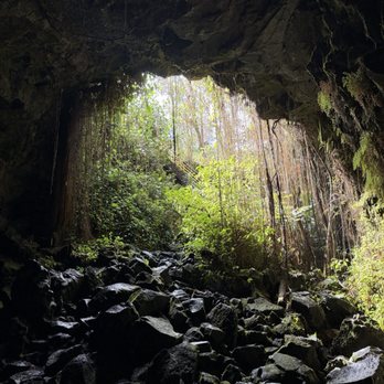 Kaumana Caves - Looking out of one of the caves. - Parks Near Me Kaumana Caves - Looking out of one of the caves. - Parks Near Me