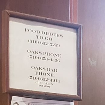 Oaks Corner - Contact number for to go orders & the bar - Chinese Near Me - Emeryville, California