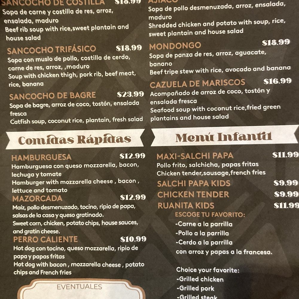 La Ruana - Menu page 2. English descriptions - Colombian Near Me - Norcross, Georgia La Ruana - Menu page 2. English descriptions - Colombian Near Me - Norcross, Georgia
