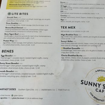 Sunny Street Cafe - Menu 2 of 2 - Breakfast & Brunch Near Me - Des Peres, Missouri Sunny Street Cafe - Menu 2 of 2 - Breakfast & Brunch Near Me - Des Peres, Missouri