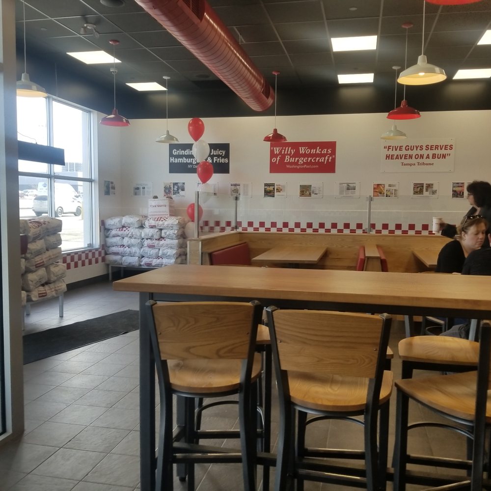 Five Guys - the inside of a fast food restaurant - Fast Food Near Me - Halifax, Nova Scotia