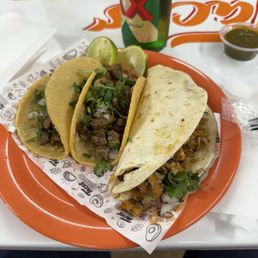 Quesadilla and two tacos