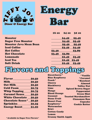 Menu photo 2 Tiffy Jo's Diner & Energy Bar Cedar Rapids, IA