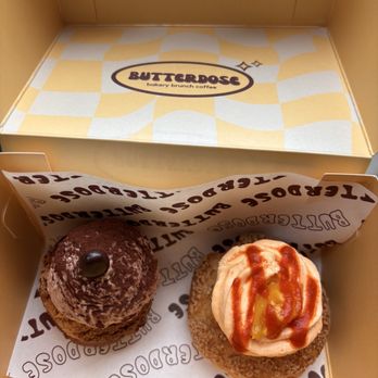 Butter Dose - tiramisu & mango sriracha cream puffs (gluten-free) - Bakeries Near Me - New York, New York Butter Dose - tiramisu & mango sriracha cream puffs (gluten-free) - Bakeries Near Me - New York, New York