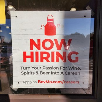 BevMo! - a now hiring sign - Beer, Wine & Spirits Near Me - Huntington Beach, California BevMo! - a now hiring sign - Beer, Wine & Spirits Near Me - Huntington Beach, California