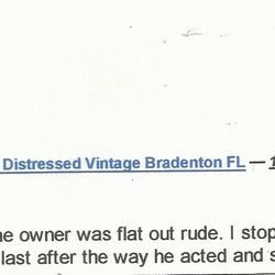 Blessed & Distressed Vintage - report of owners rudeness