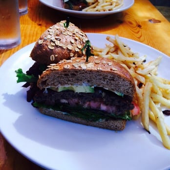 Fig Tree Cafe - Black bean burger in the front and veggie delight in the back, both with garlic fries. Delicious! - Sandwiches Near Me - Pacific Beach, California Fig Tree Cafe - Black bean burger in the front and veggie delight in the back, both with garlic fries. Delicious! - Sandwiches Near Me - Pacific Beach, California