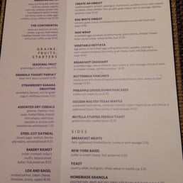 Breakfast menu Breakfast menu
