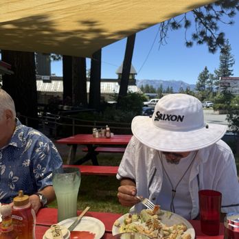 Red Hut Cafe Nevada - My son and friend we all ate outdoors - American Near Me - Stateline, Nevada Red Hut Cafe Nevada - My son and friend we all ate outdoors - American Near Me - Stateline, Nevada