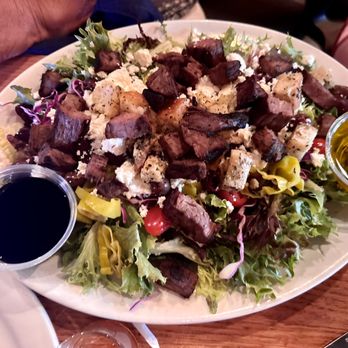 Pies & Pints - Greek salad with steak - Pizza Near Me - Morgantown, West Virginia