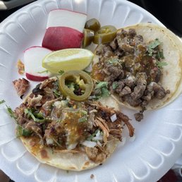 Carnitas taco & asada taco Carnitas taco & asada taco