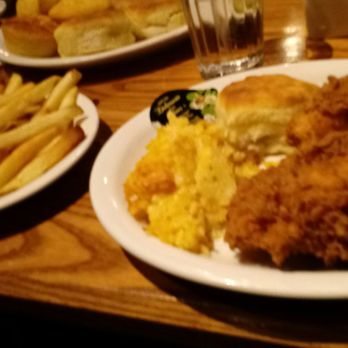 Cracker Barrel Old Country Store - Homestyle chicken special with homestyle fries and hash brown cassarole - Breakfast & Brunch Near Me - Springfield, Illinois