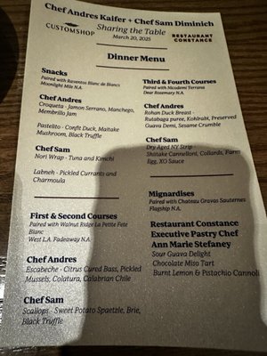 Menu photo 2 Restaurant Constance Charlotte, NC
