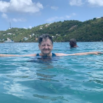 Magens Bay - Mom happy in Magen's Bay - Beaches Near Me