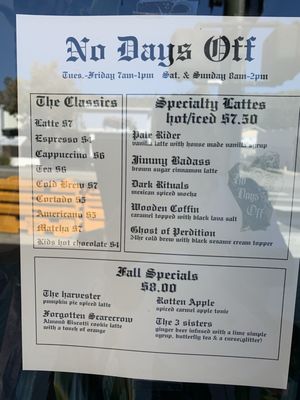 Menu photo 2 No Days Off Coffee Los Angeles, CA Menu photo 2 No Days Off Coffee Los Angeles, CA