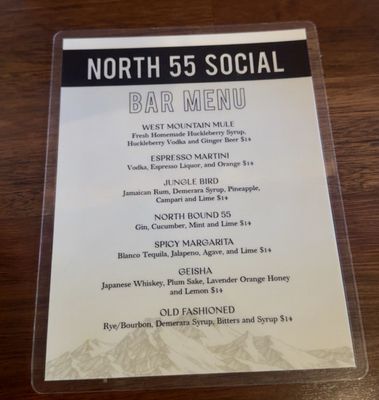 Menu photo 3 North 55 Social Cascade, ID