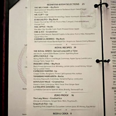 Menu photo 2 Redwood Room San Francisco, CA Menu photo 2 Redwood Room San Francisco, CA
